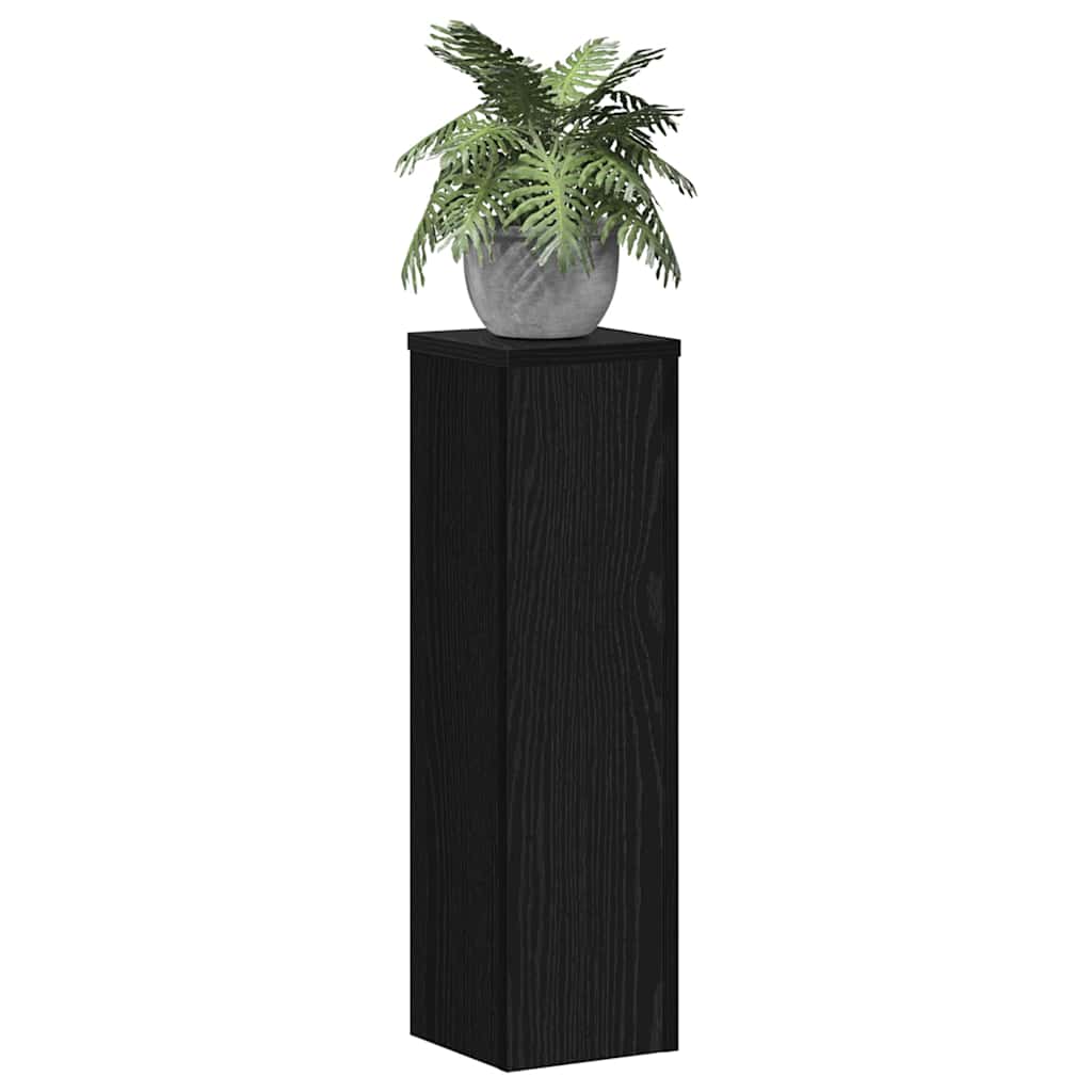 vidaXL Plant Stand 2 pcs Black oak 17 x 17 x 60 cm Engineered Wood