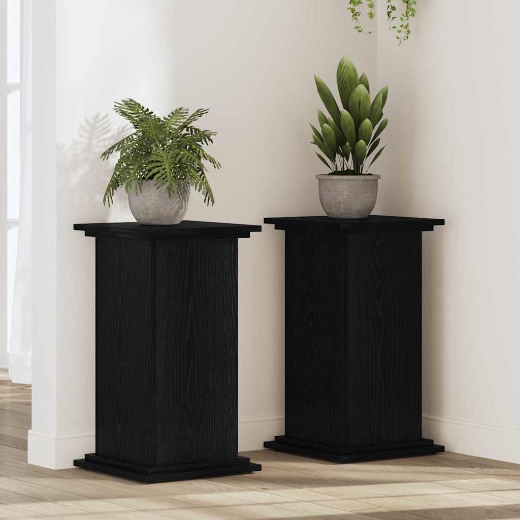 vidaXL Plant Stand Black oak 33 x 33 x 60 cm Engineered wood