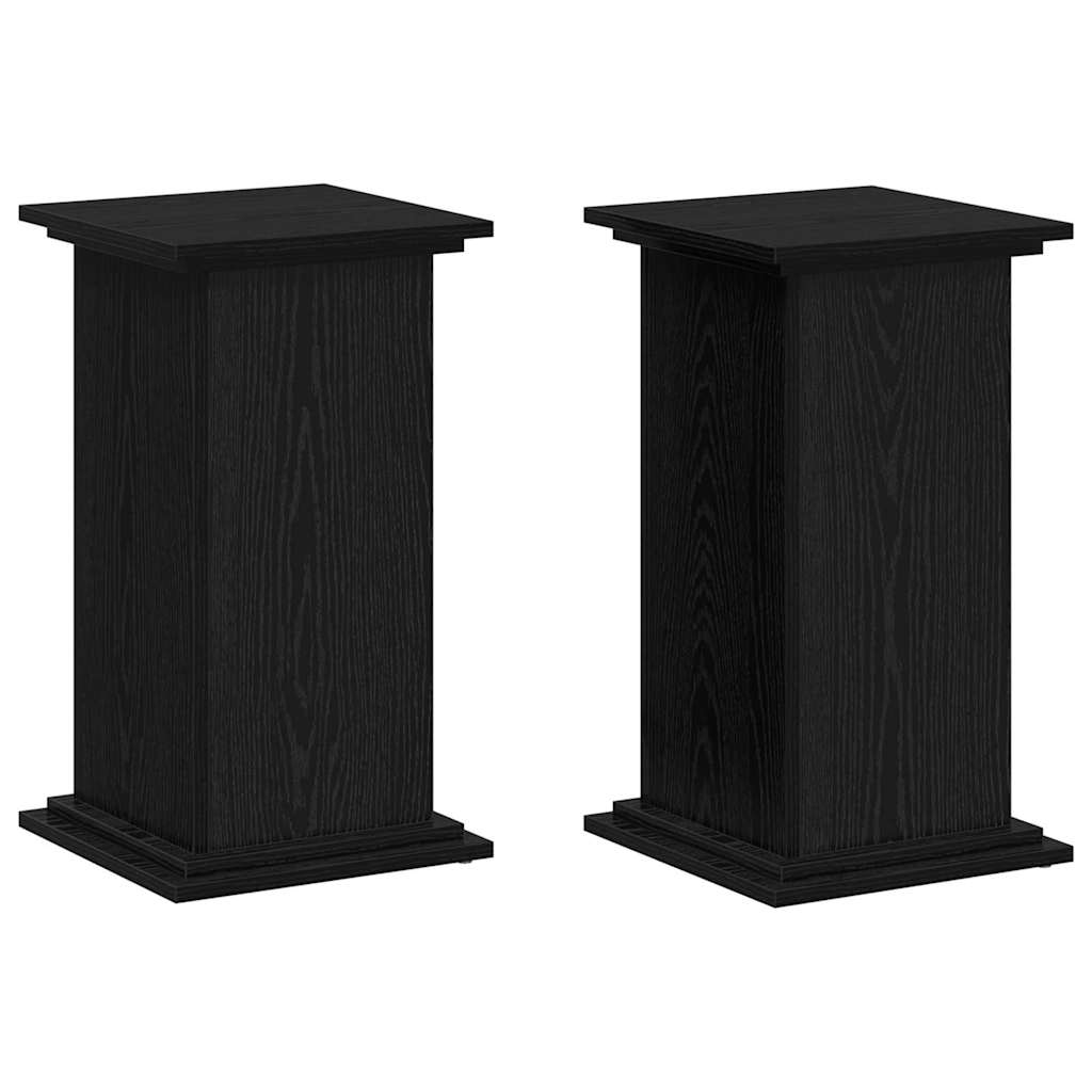 vidaXL Plant Stand Black oak 33 x 33 x 60 cm Engineered wood