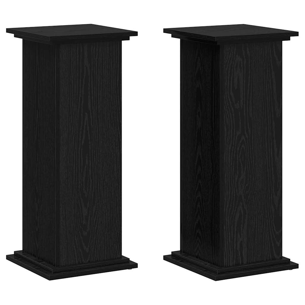 vidaXL Plant Stand Black oak 33 x 33 x 80 cm Engineered wood