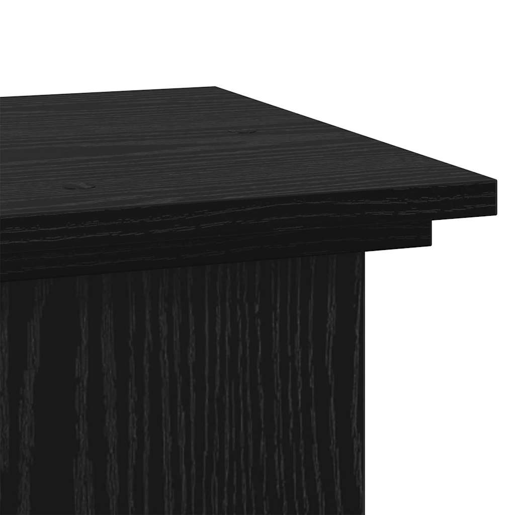 vidaXL Plant Stand Black oak 33 x 33 x 100 cm Engineered wood