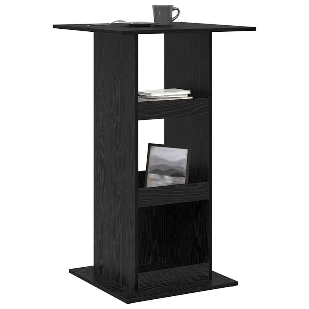 Bar Table with Shelf Black Oak 60 x 60 x 100 cm Engineered Wood