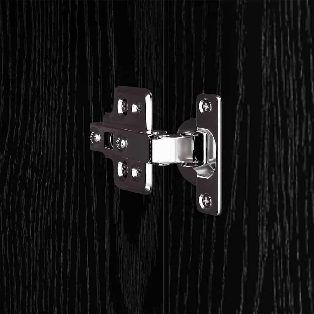 vidaXL Display Stand Black Oak 31 x 30 x 90 cm Engineered wood