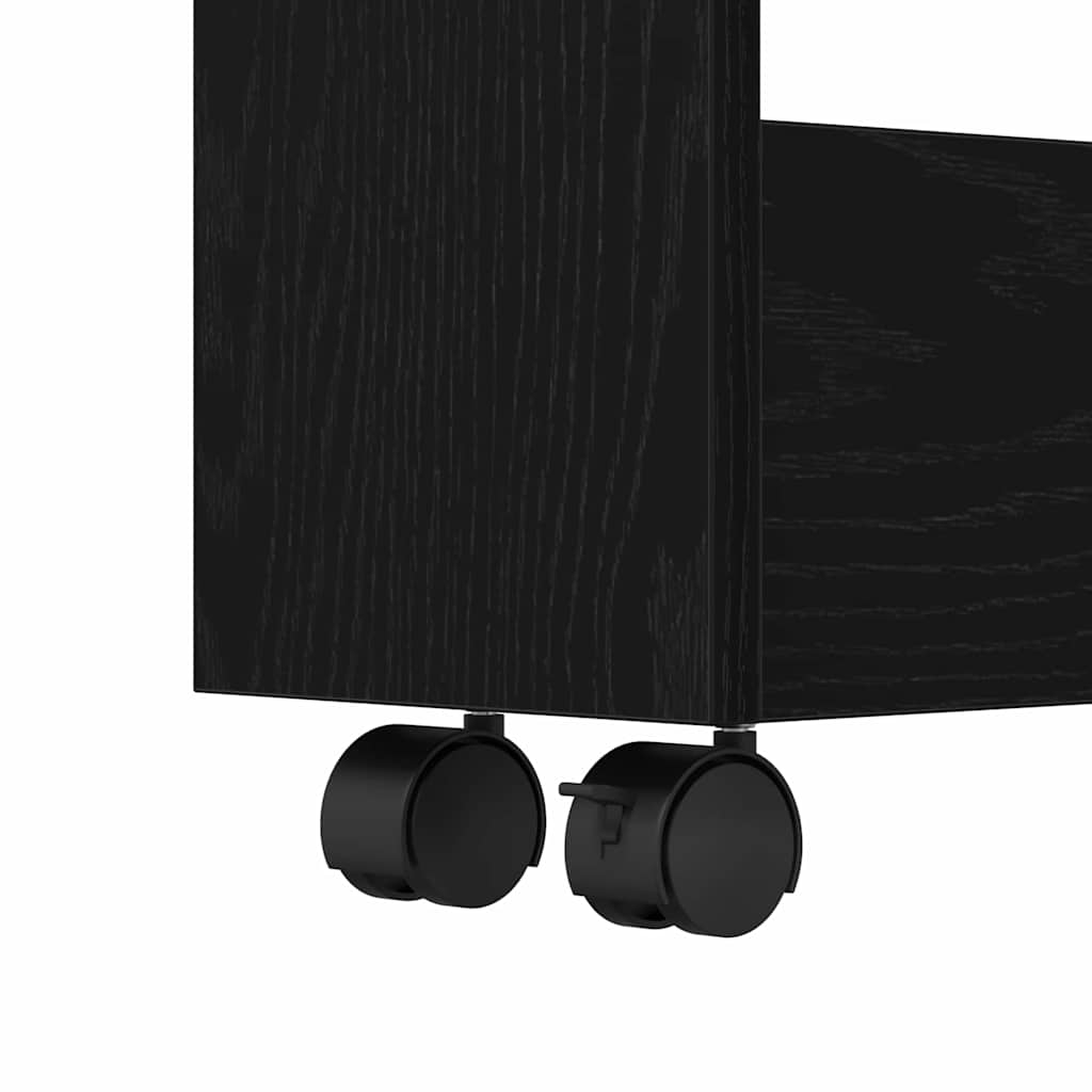 Narrow Storage Trolley Black Oak 60 x 18 x 70 cm