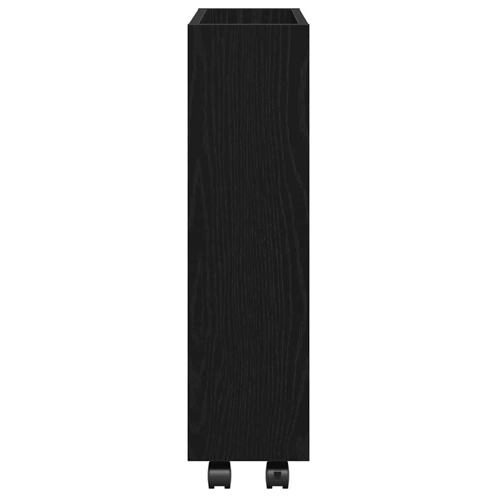 Narrow Storage Trolley Black Oak 60 x 18 x 70 cm