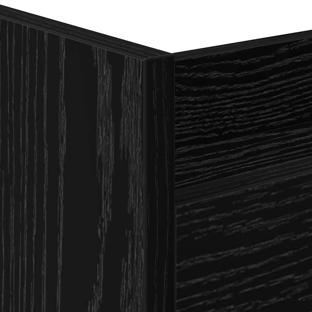 Narrow Storage Trolley Black Oak 60 x 22 x 80 cm