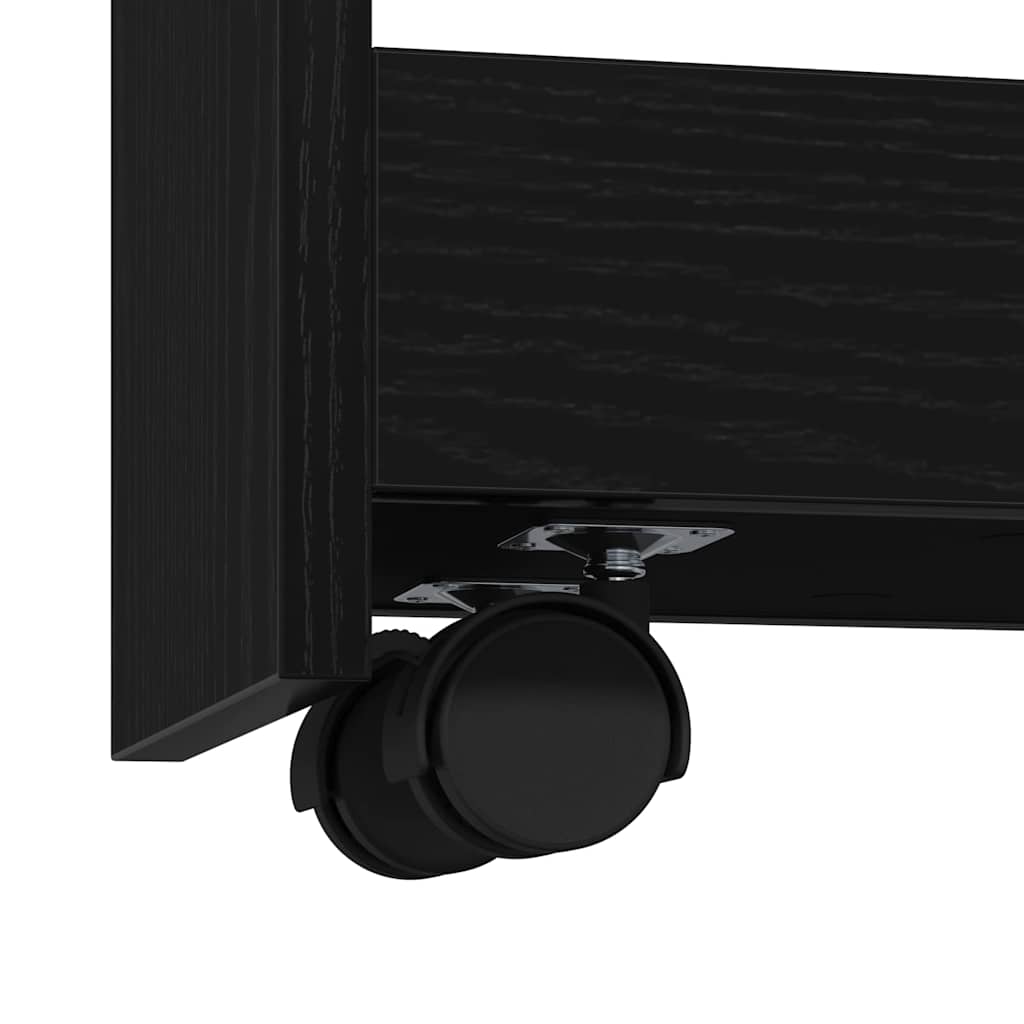 Narrow Storage Trolley Black Oak 60 x 20 x 82 cm