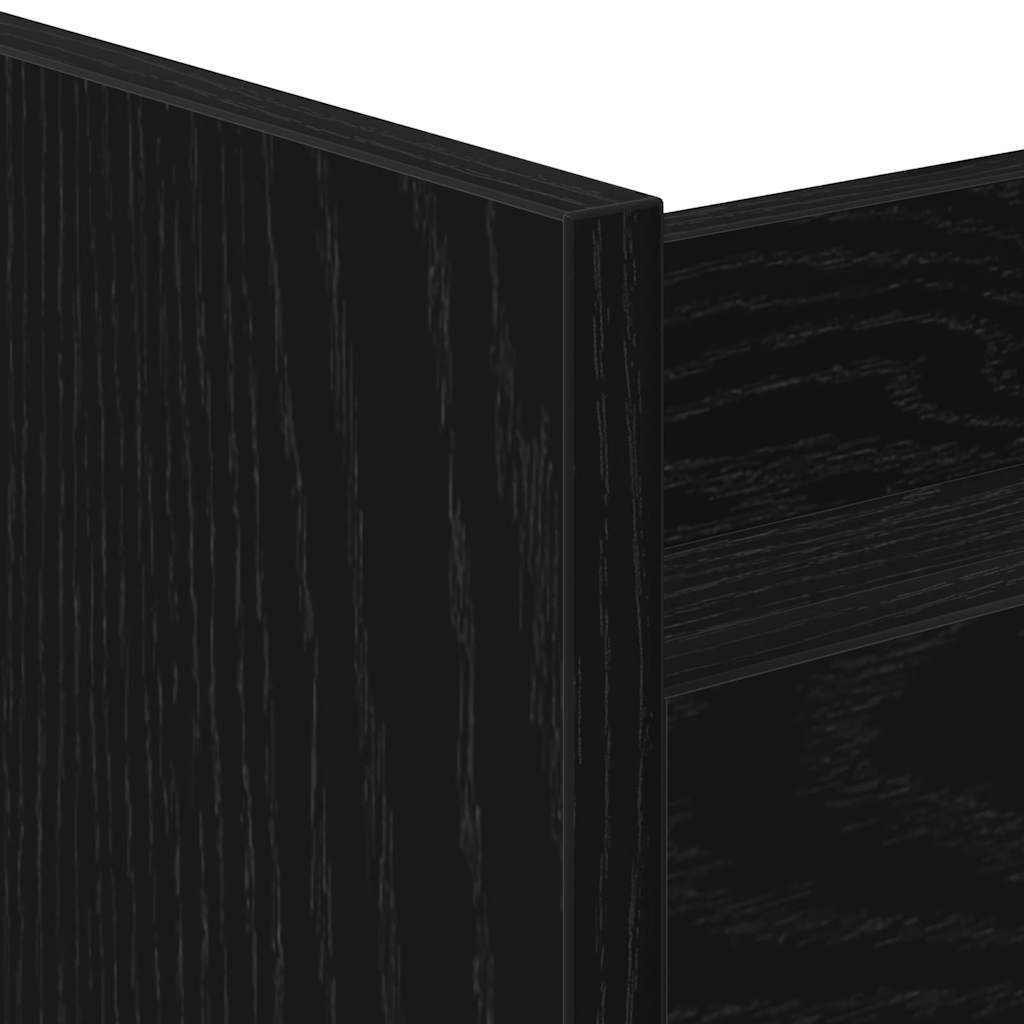 Narrow Storage Trolley Black Oak 60 x 20 x 82 cm