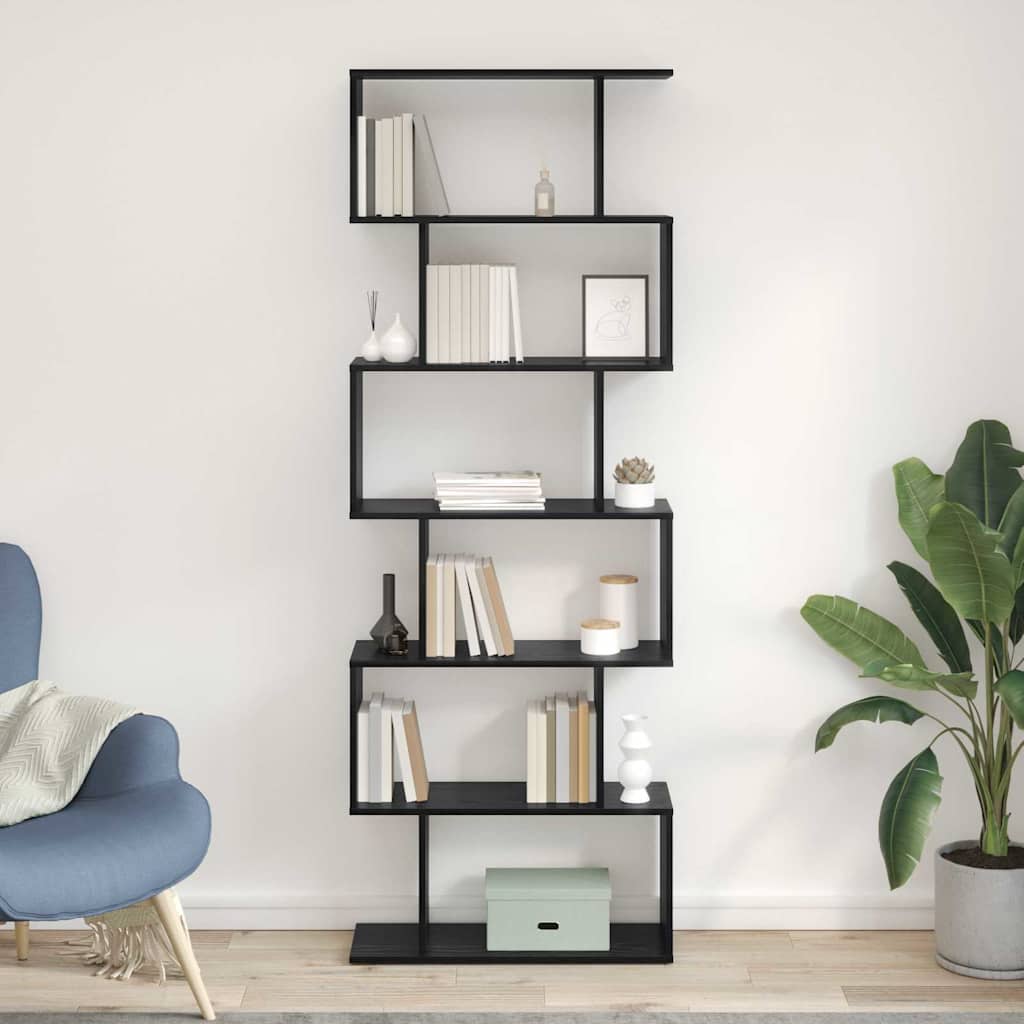 Book Cabinet Black Oak 70 x 24 x 193.5 cm Engineered Wood