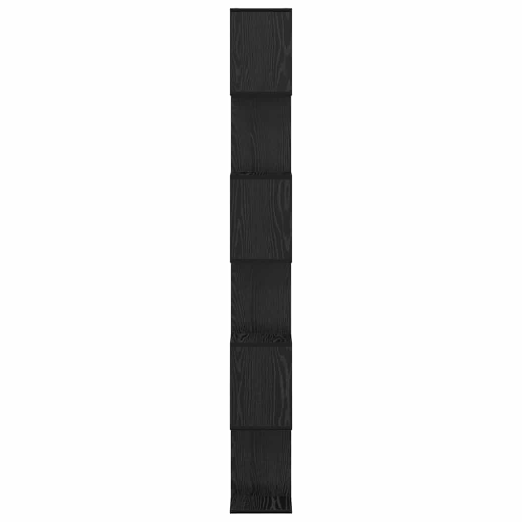 Book Cabinet Black Oak 70 x 24 x 193.5 cm Engineered Wood