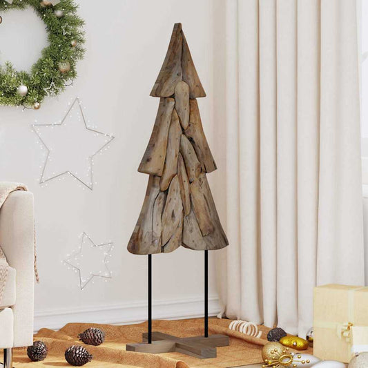 Christmas Tree with Stand Brown 121 cm Solid teak wood