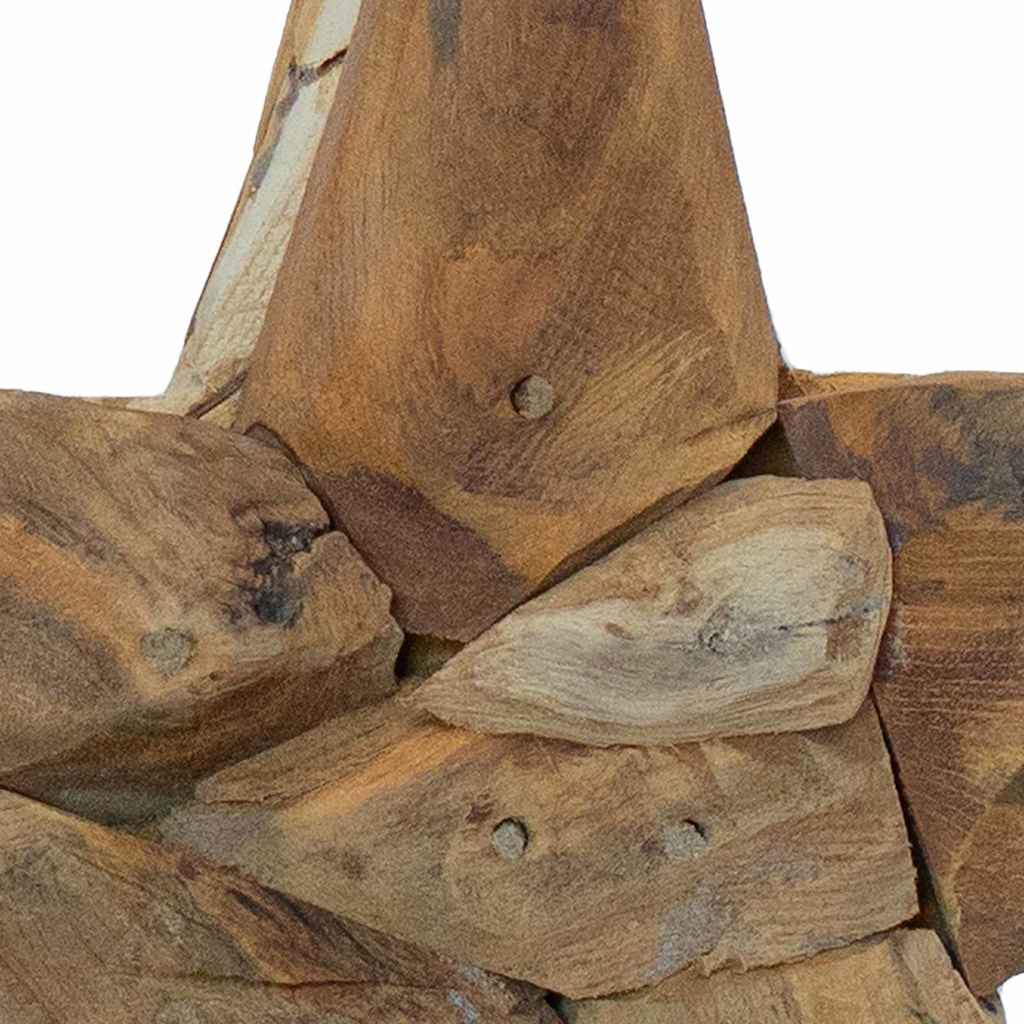Christmas Star Brown 31 x 15 x 46 cm Solid Teak Wood