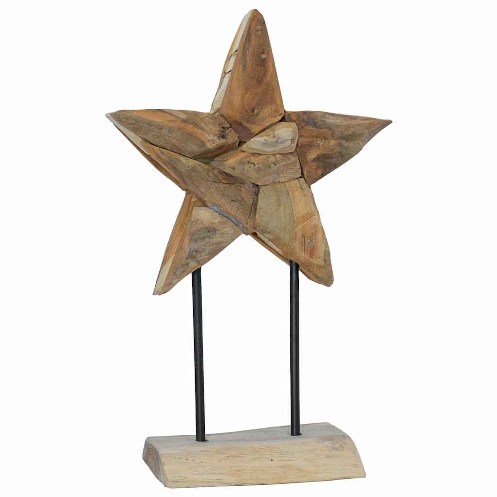 Christmas Star Brown 31 x 15 x 46 cm Solid Teak Wood