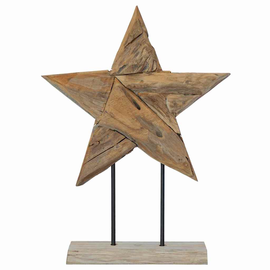 Christmas Star Brown 43.5 x 13.5 x 59 cm Solid Teak Wood