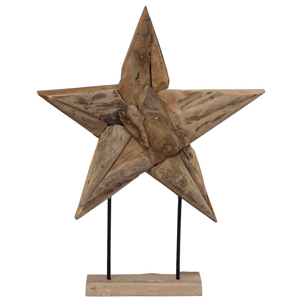 Christmas Star Brown 59.5 x 18 x 74 cm Solid Teak Wood
