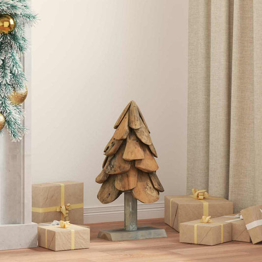Christmas Tree with Stand Brown 61 cm Solid teak wood
