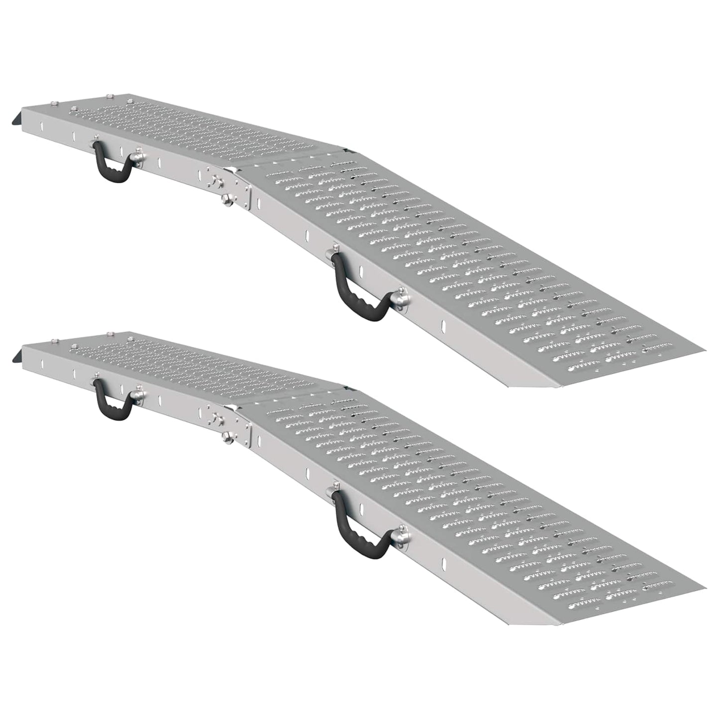 Foldable Ramp 200kg per ramp 2 pcs Silver 166 x 23 x 4.5 cm