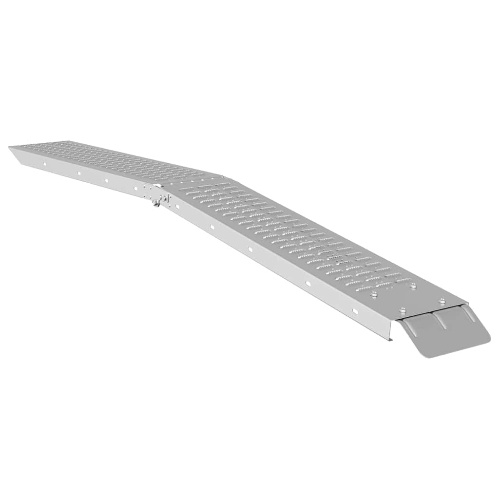 Foldable Ramp 200kg per ramp Folding Silver 186 x 23 x 4.5 cm