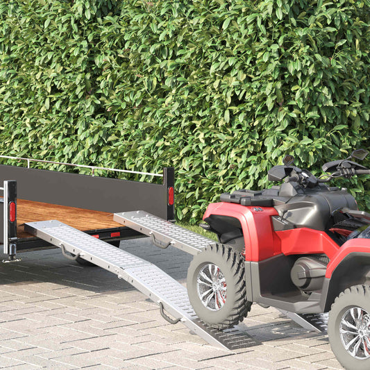 Foldable Ramp 200kg per ramp 2 pcs Silver 200 kg per ramp