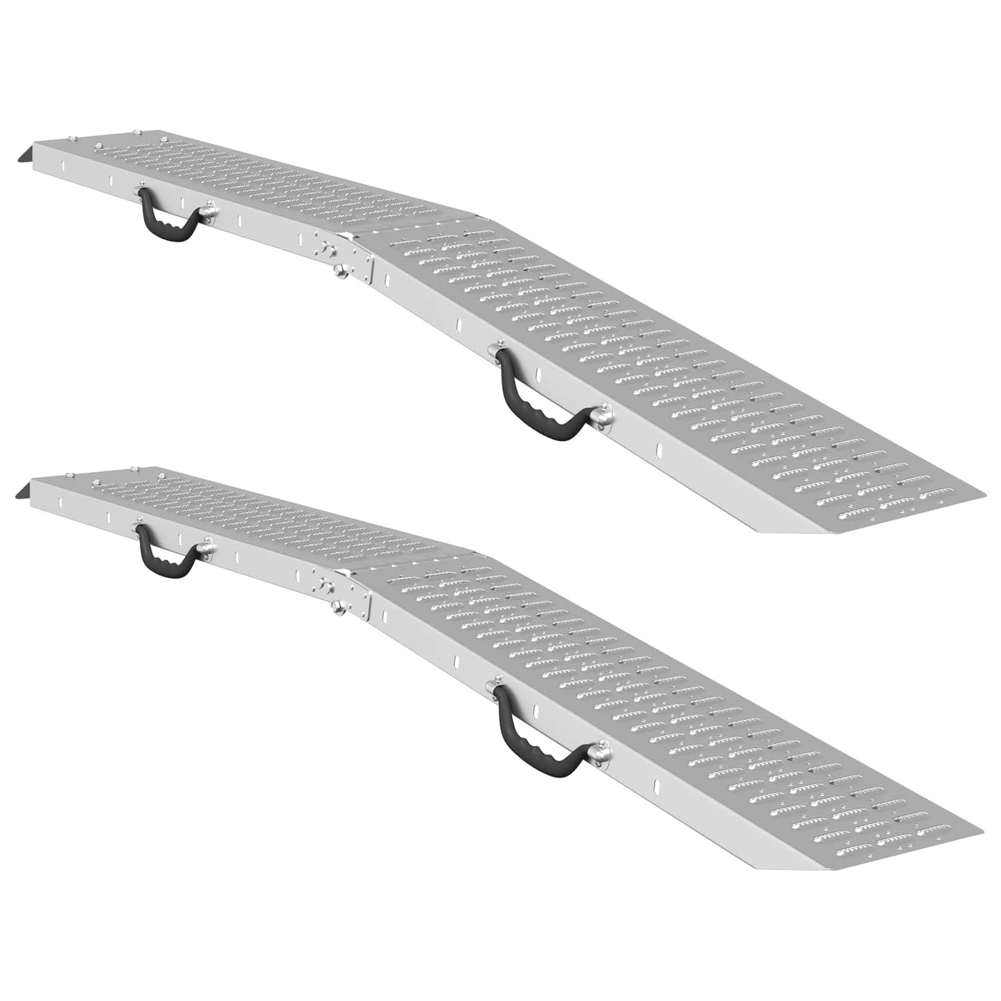 Foldable Ramp 200kg per ramp 2 pcs Silver 186 x 23 x 4.5 cm