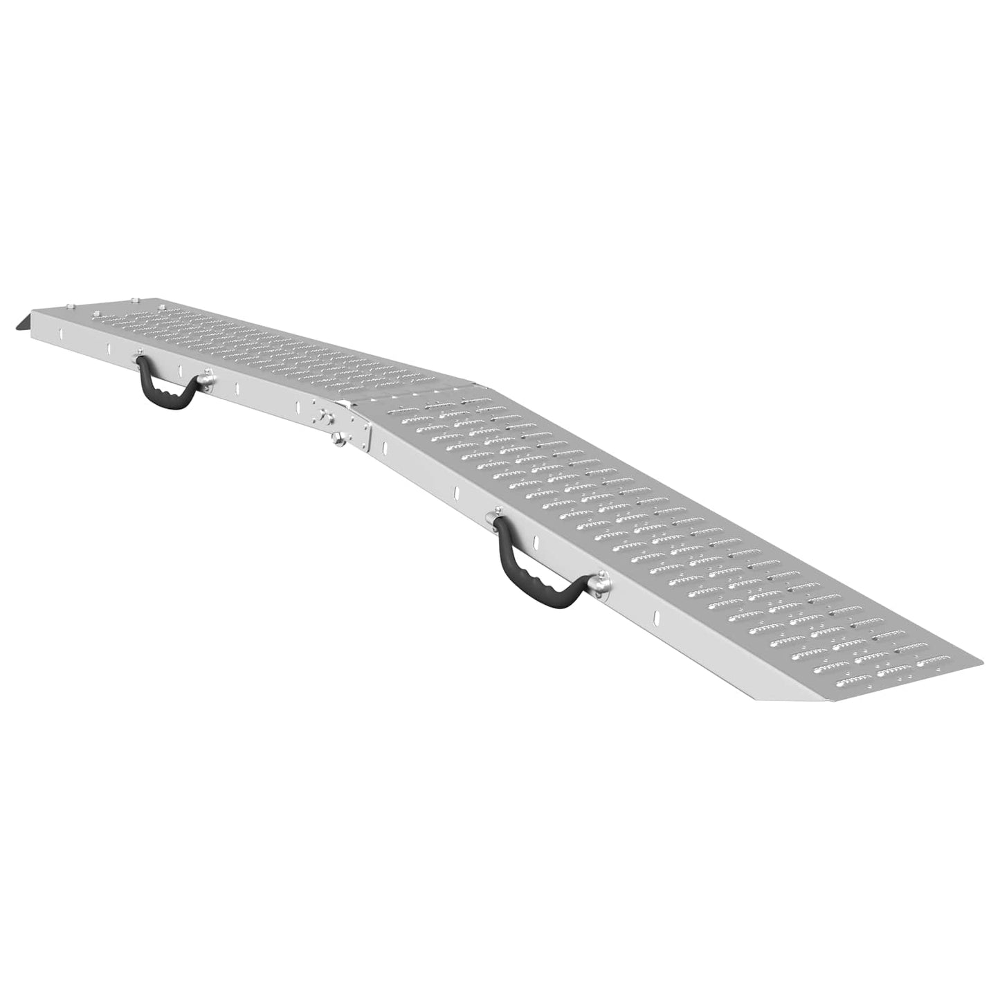 Foldable Ramp 200kg per ramp 2 pcs Silver 186 x 23 x 4.5 cm