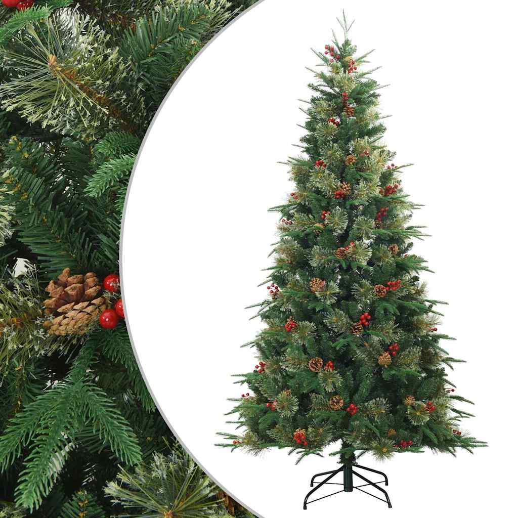Artificial Hinged Christmas Tree Green 210 cm PVC, PE and Steel