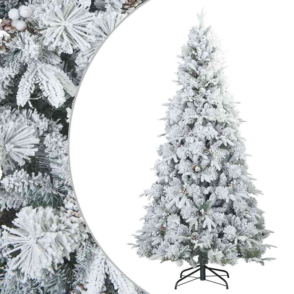 Artificial Hinged Christmas Tree Snow Flocked White 240 cm