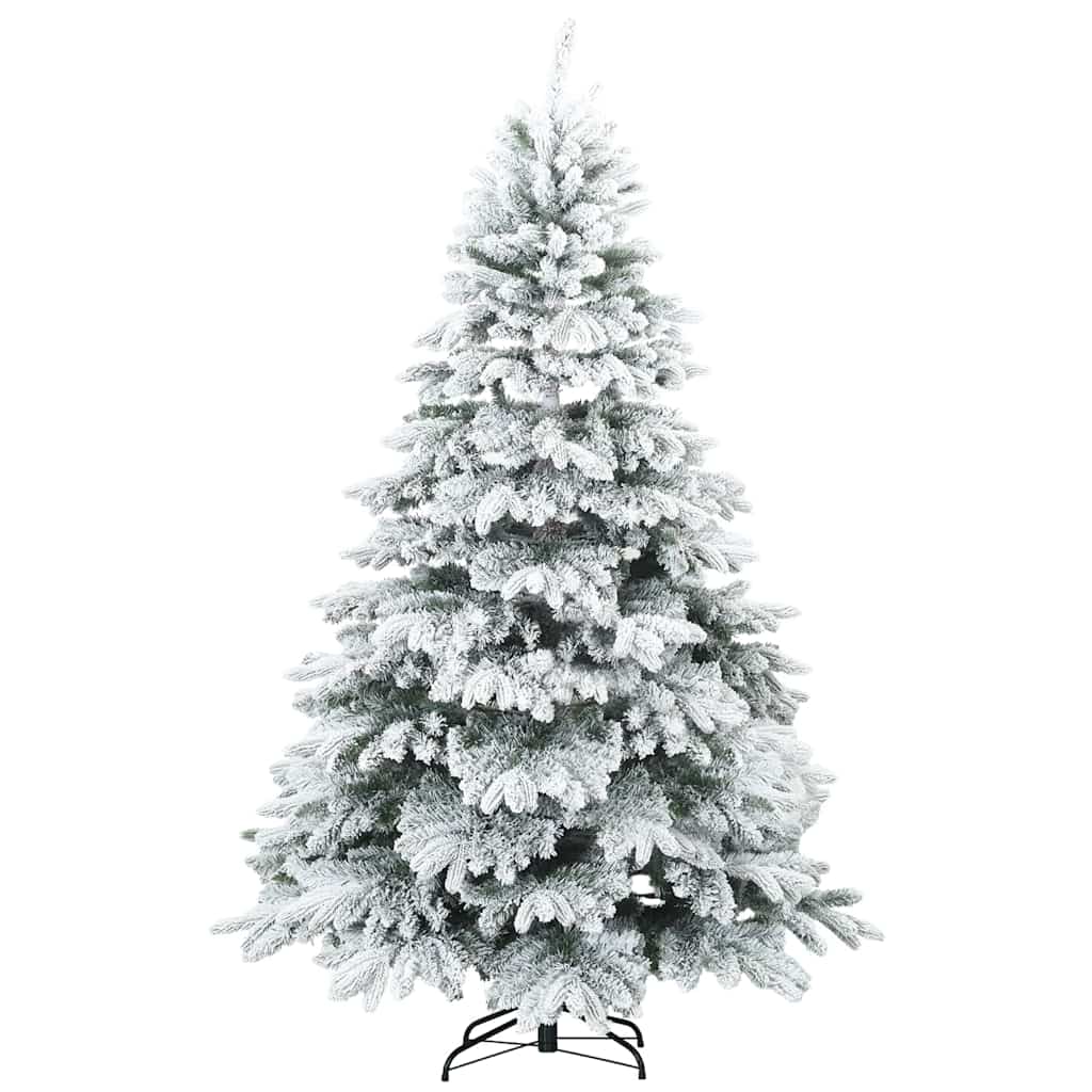 Artificial Hinged Christmas Tree Snow Flocked White 210 cm