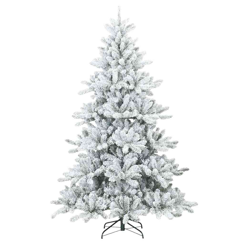Artificial Hinged Christmas Tree Snow Flocked White 210 cm