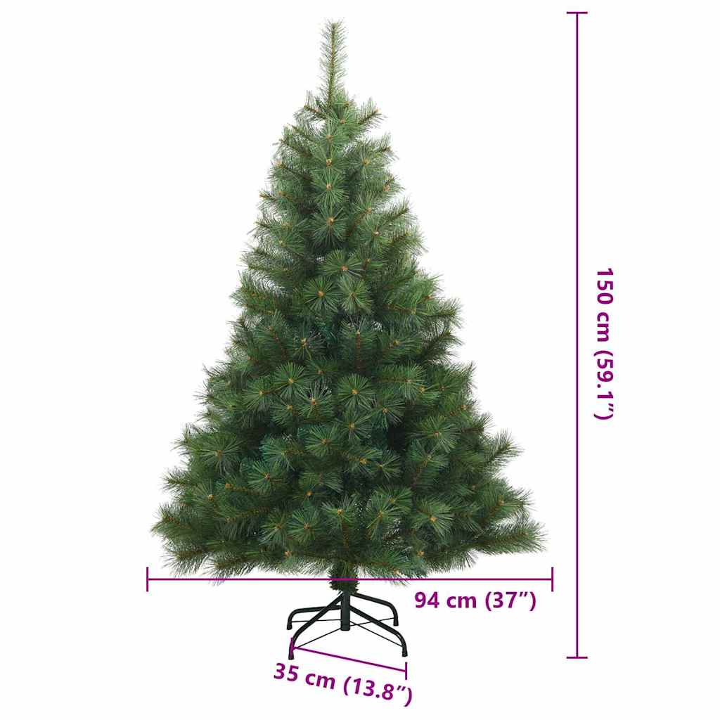Artificial Hinged Christmas Tree Green 150 cm PVC, steel
