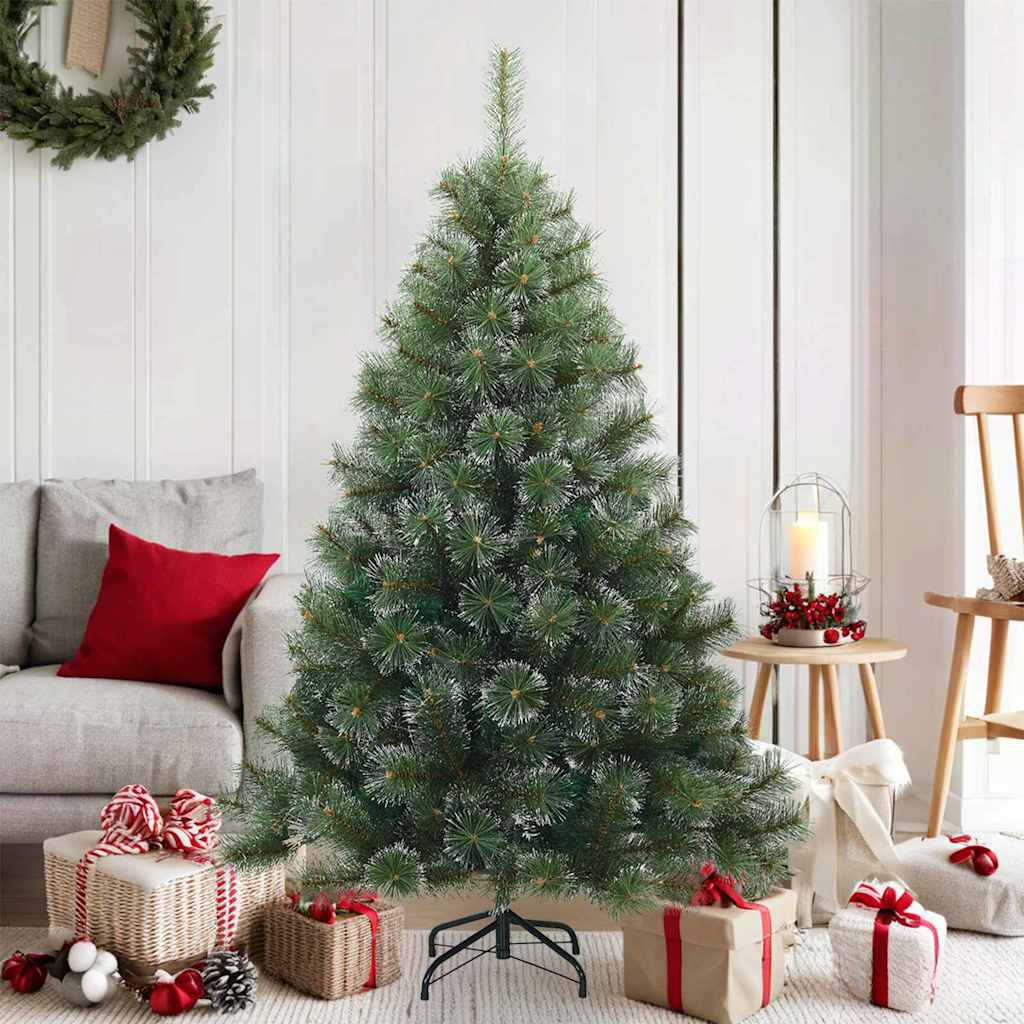 Artificial Hinged Christmas Tree Snow Flocked Green 150 cm