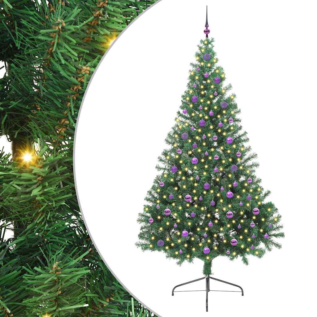 Artificial Pre-lit Christmas Tree Green 240 cm PVC