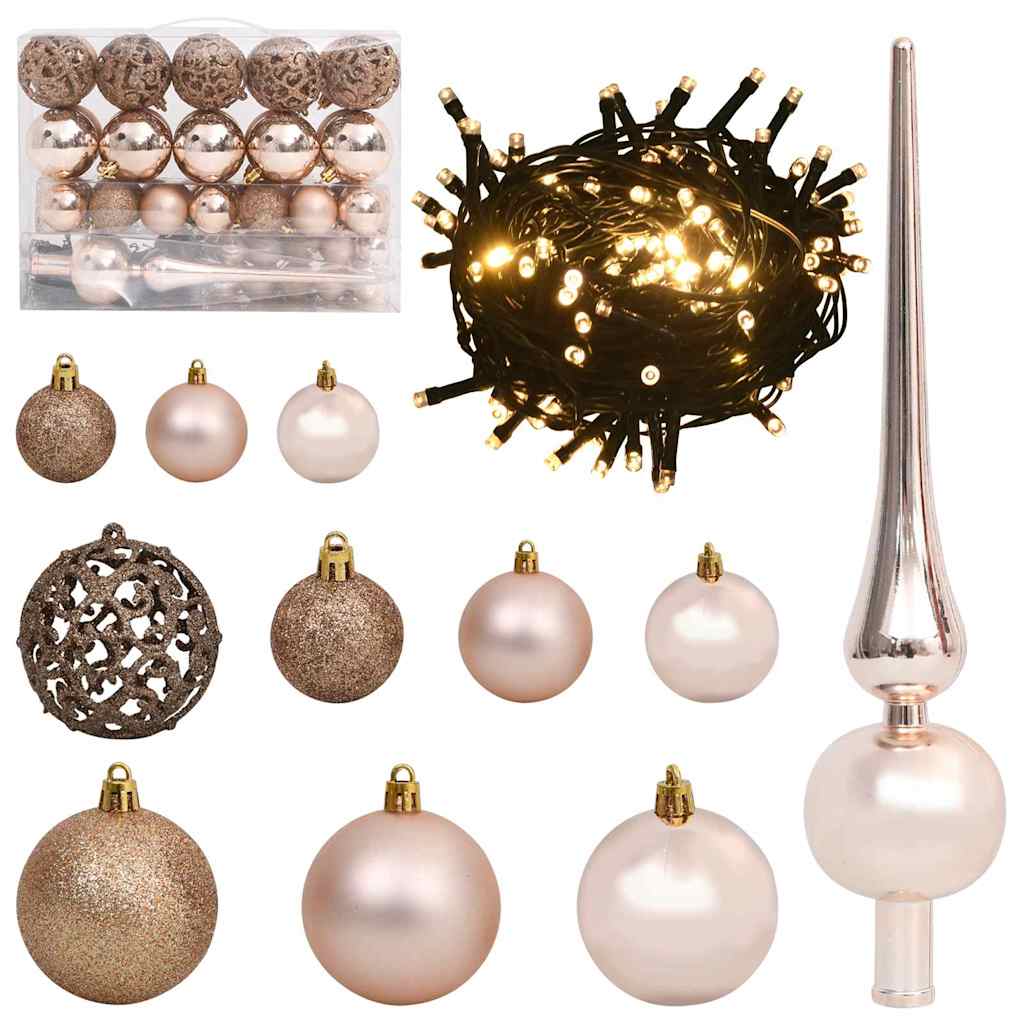 Artificial Pre-lit Christmas Tree with 150 LEDs Pink 150 cm PVC