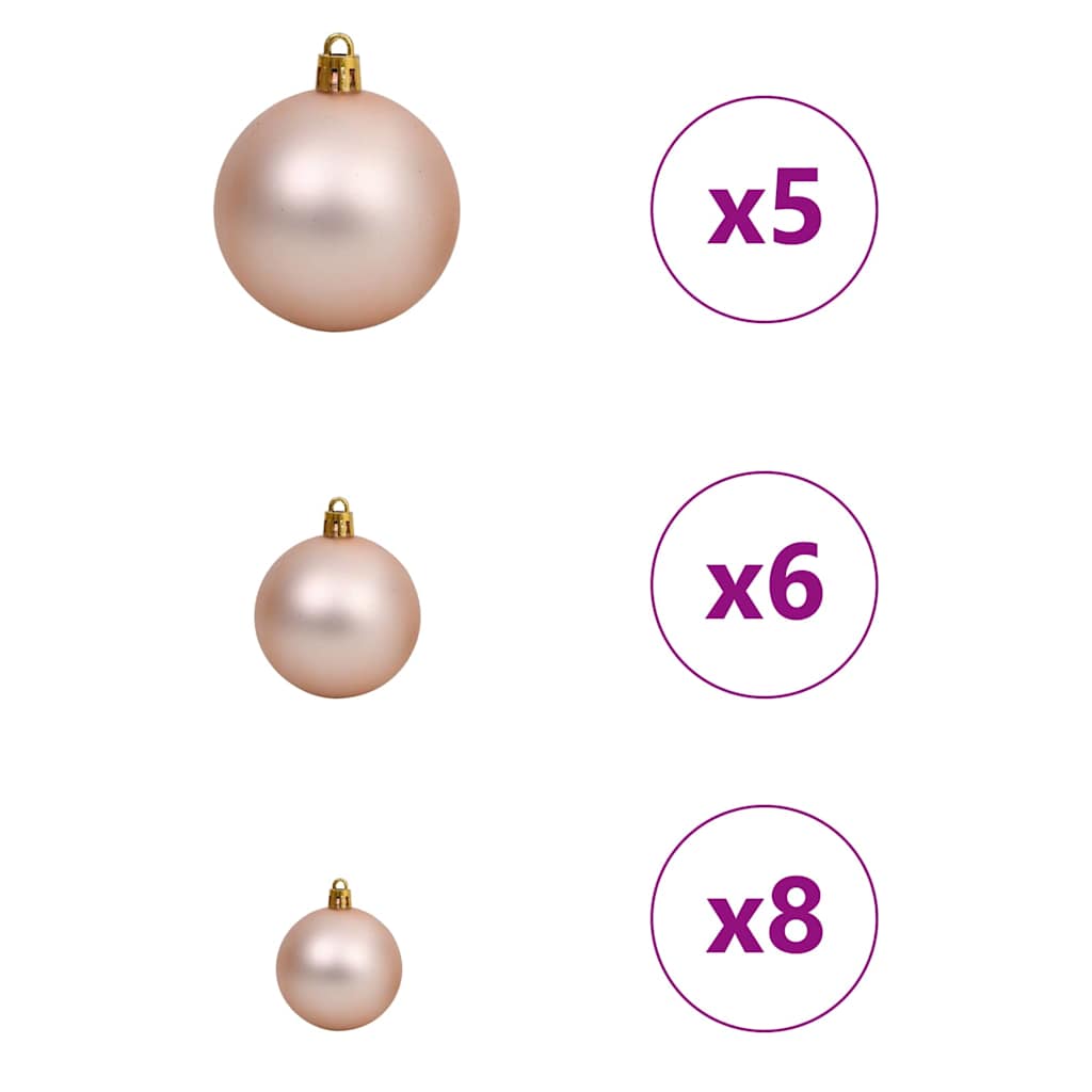 Artificial Pre-lit Christmas Tree with 150 LEDs Pink 150 cm PVC