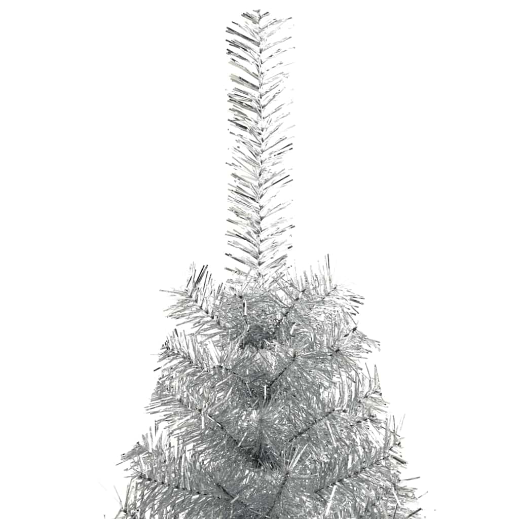 Artificial Pre-lit Christmas Tree Silver 150 cm PET