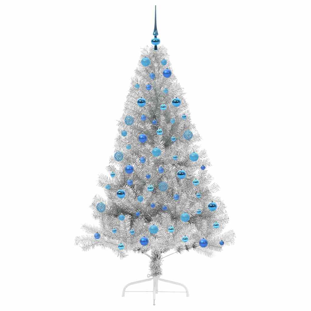 Artificial Pre-lit Christmas Tree Silver 180 cm PET