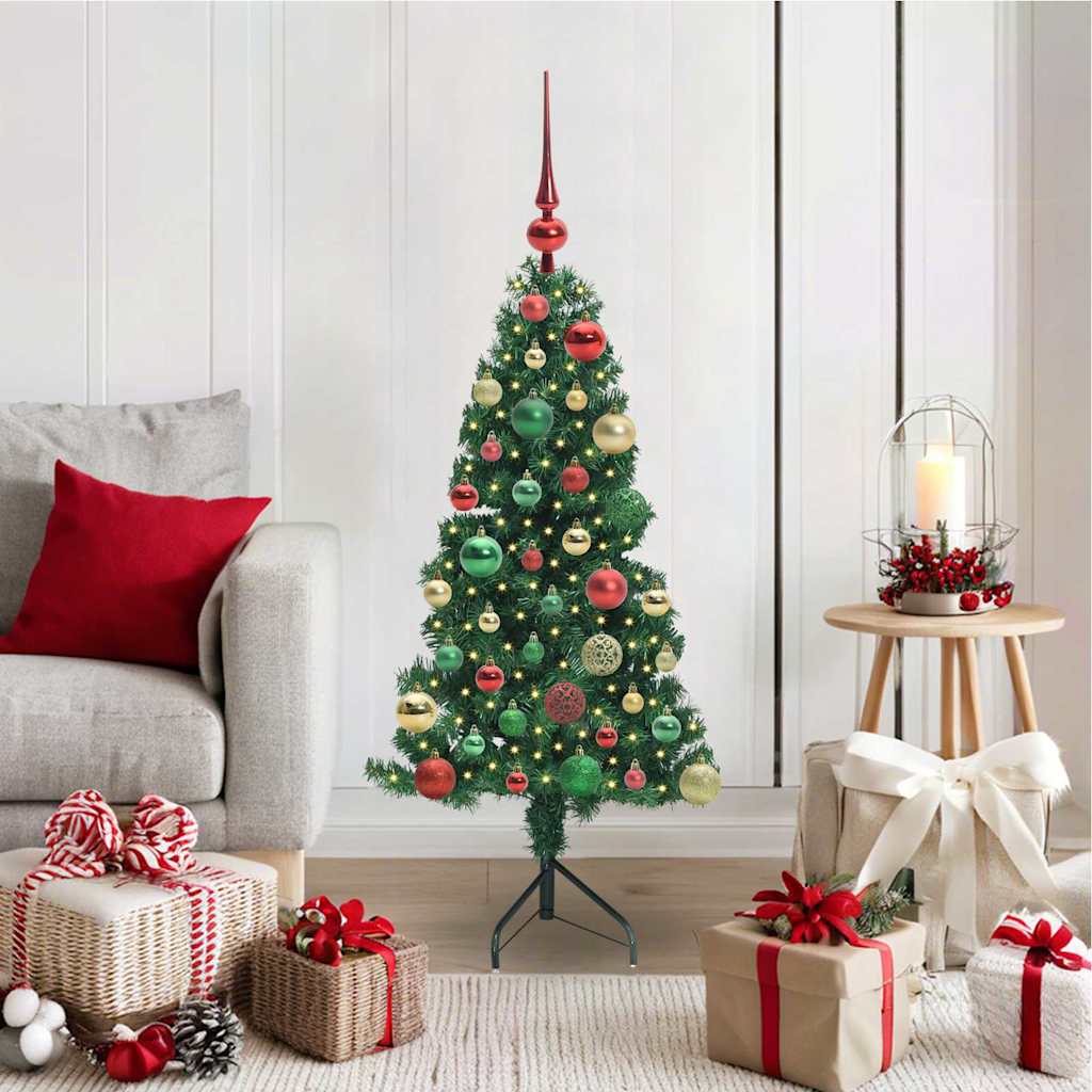 Corner Artificial Christmas Tree Green 120 cm PVC and Metal
