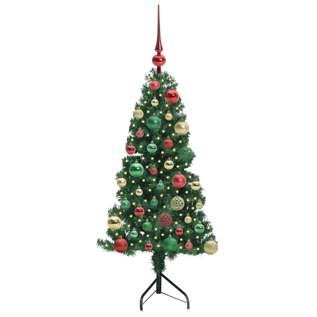 Corner Artificial Christmas Tree Green 120 cm PVC and Metal