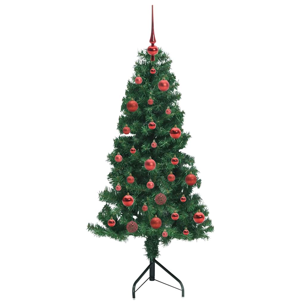 Corner Artificial Christmas Tree Green 150 cm PVC and Metal