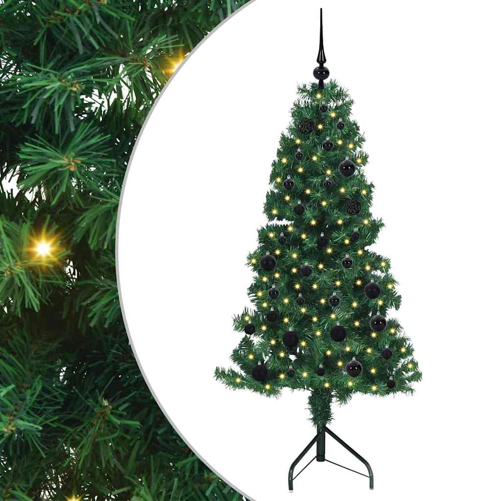 Corner Artificial Christmas Tree Green 150 cm PVC and Metal