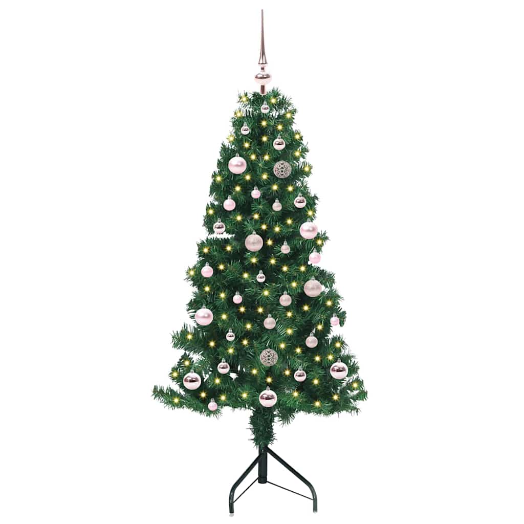Corner Artificial Christmas Tree Green 150 cm PVC and Metal