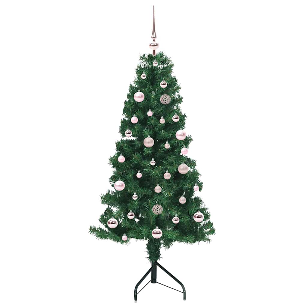 Corner Artificial Christmas Tree Green 150 cm PVC and Metal