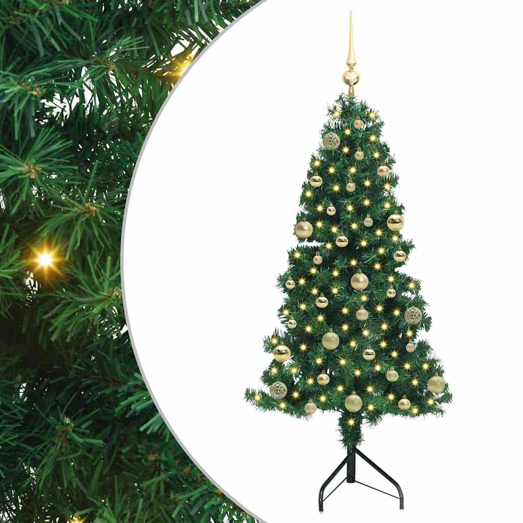 Corner Artificial Christmas Tree Green 150 cm PVC and Metal