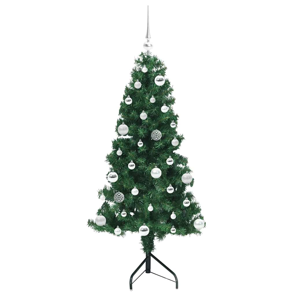 Corner Artificial Christmas Tree Green 150 cm PVC and Metal