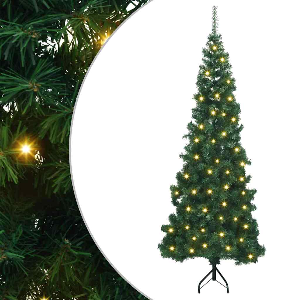 Corner Artificial Christmas Tree Green 180 cm PVC and Metal