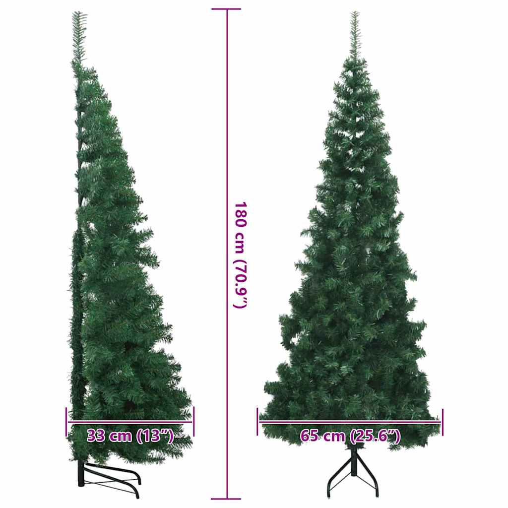 Corner Artificial Christmas Tree Green 180 cm PVC and Metal