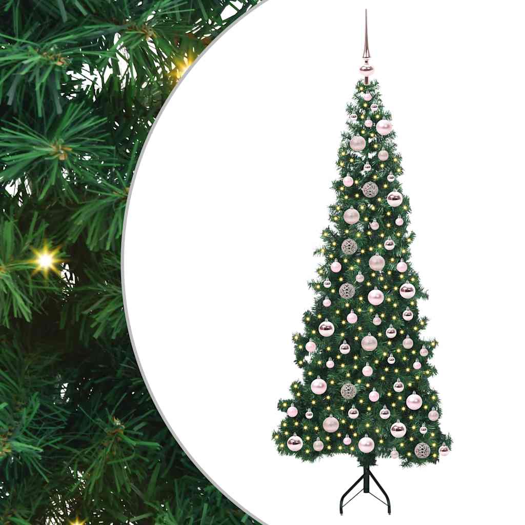 Corner Artificial Christmas Tree Green 180 cm PVC and Metal