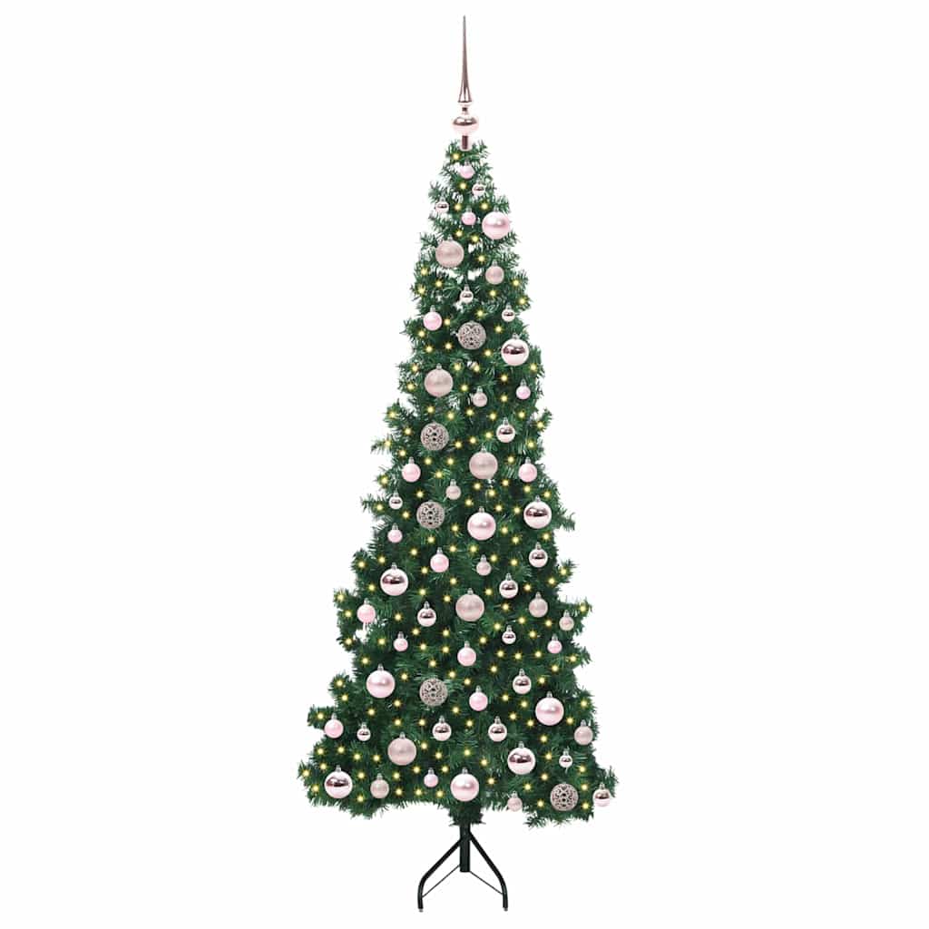 Corner Artificial Christmas Tree Green 180 cm PVC and Metal