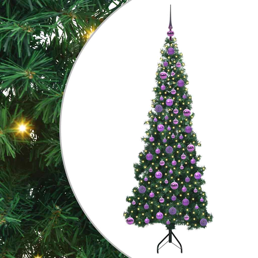 Corner Artificial Christmas Tree Green 180 cm PVC and Metal