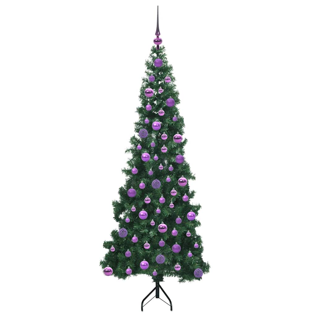Corner Artificial Christmas Tree Green 180 cm PVC and Metal